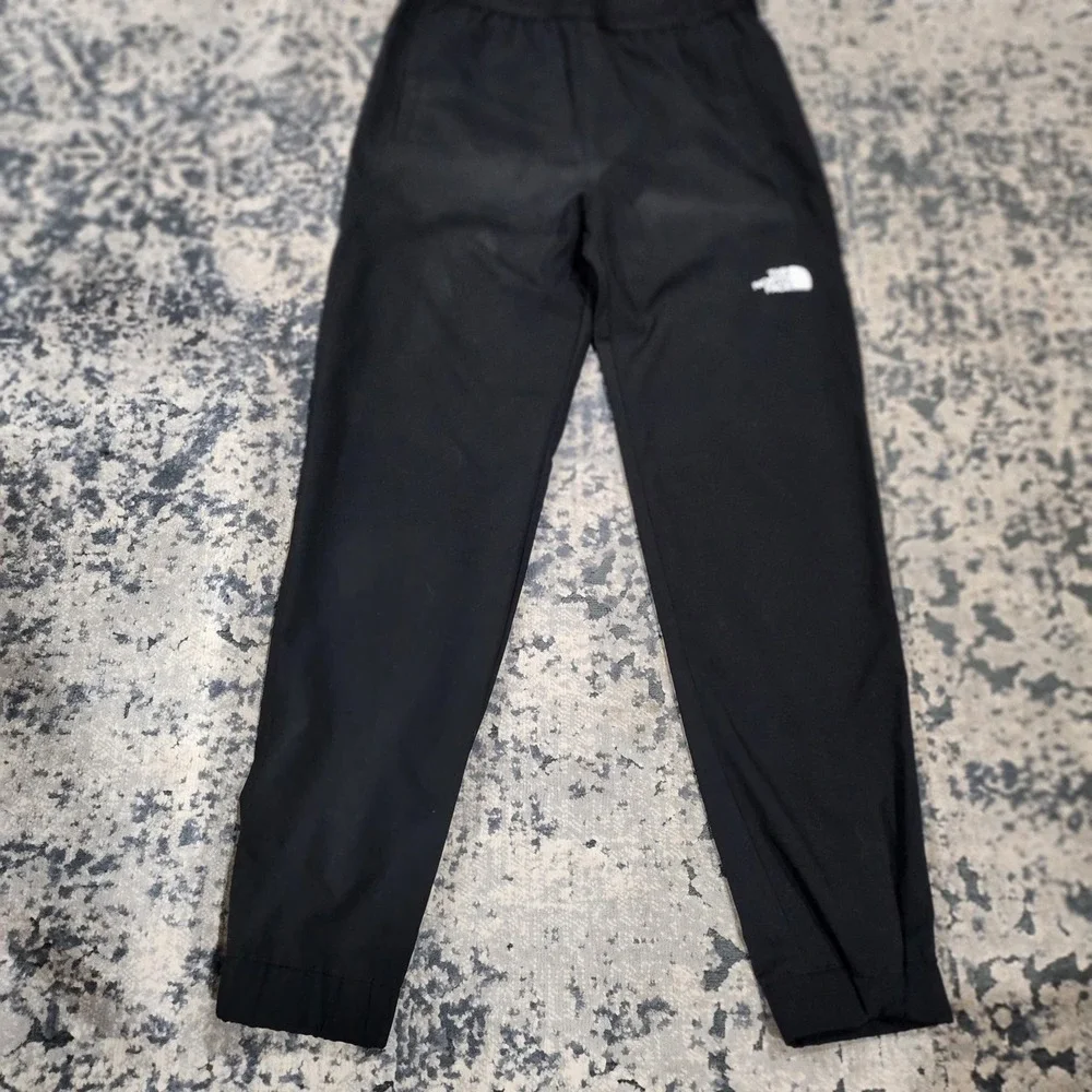 The North Face Boys Black Jogger Pants Size L 12 Elastic Waist Activewear Logo